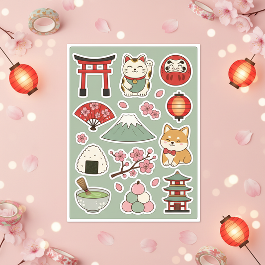 Kawaii Japanese Dreams Sticker Sheet Product Image