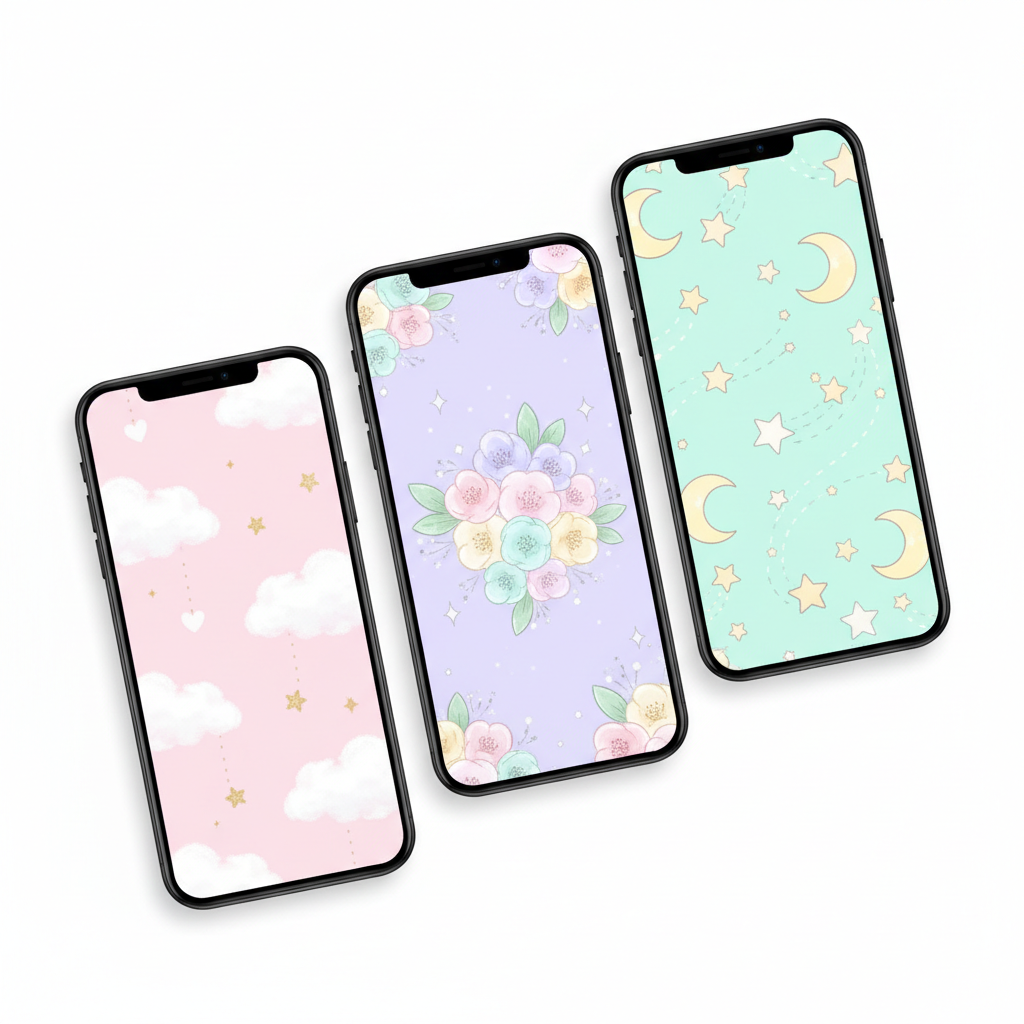 Kawaiista Wallpaper Pack — 10 Pastel Phone Wallpapers