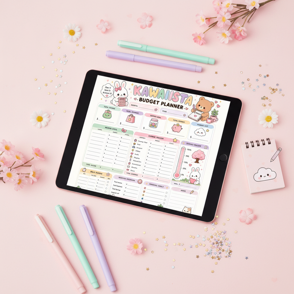 Kawaii Budget Planner Mockup