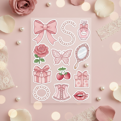 Kawaii Coquette Dreams Sticker Sheet Product Image
