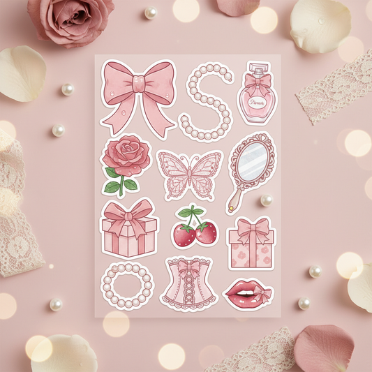 Kawaii Coquette Dreams Sticker Sheet Product Image
