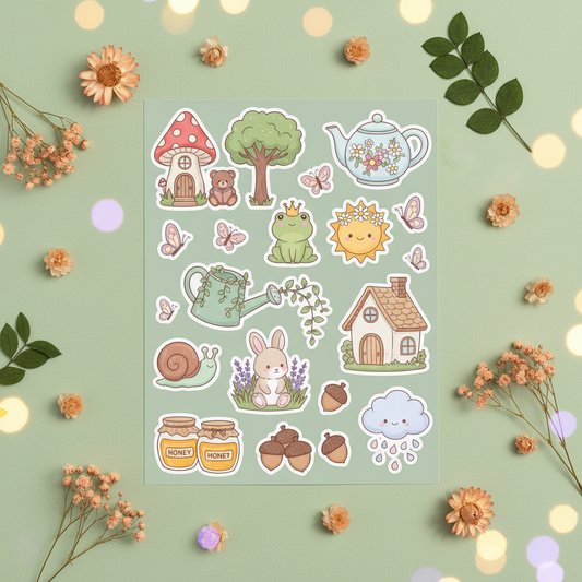 Kawaii Cottagecore Sticker Sheet Product Image