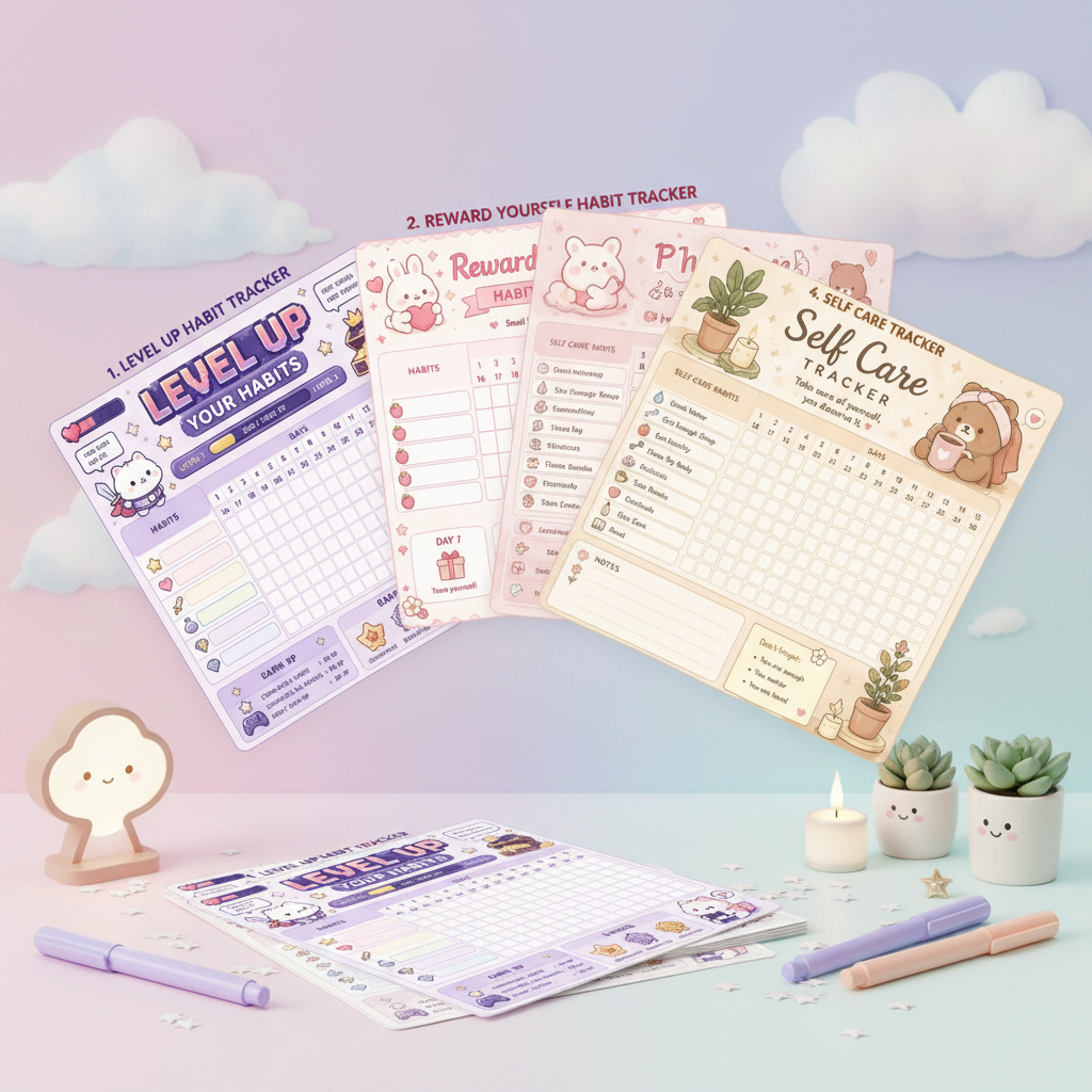 Kawaii Habit Tracker Printable — PDF