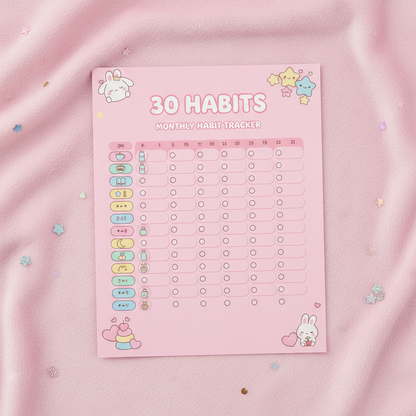 Kawaii Habit Tracker Printable — PDF