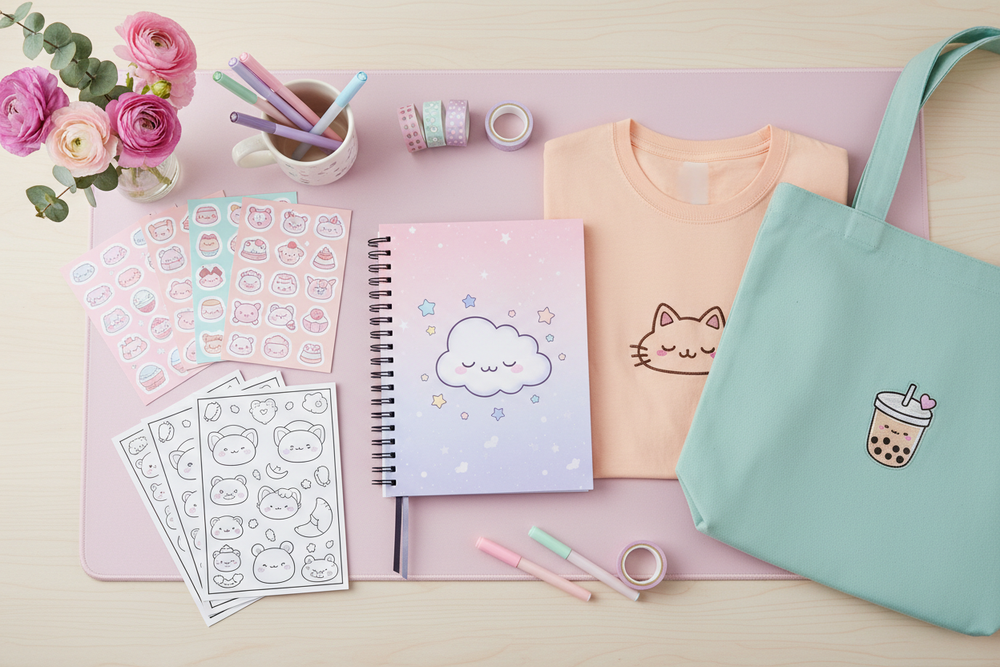 Kawaii Mixed Product Mockup