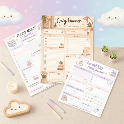 Kawaii Planner Bundle Mockup