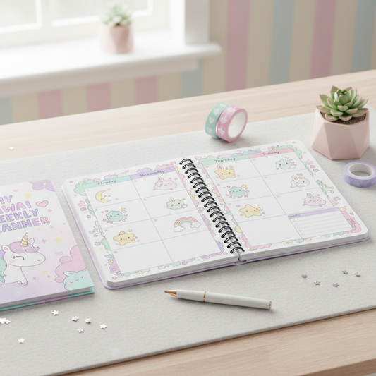 Kawaii Planner Template Mockup