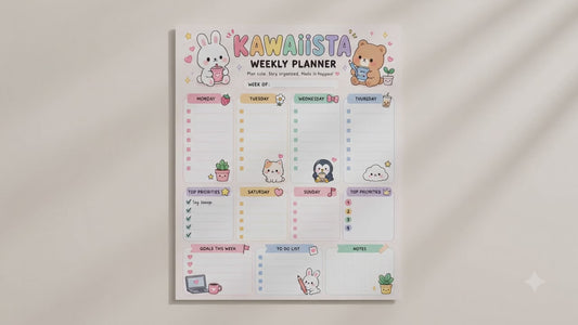 Kawaii Weekly Planner — Printable PDF